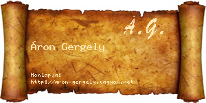 Áron Gergely névjegykártya